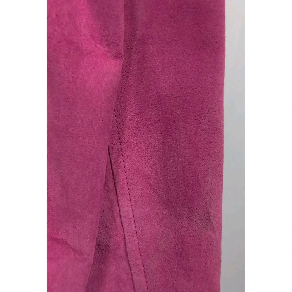 Anne Klein Vintage Brushed Leather Jacket Pink Size 12 100%‎ Leather NWT